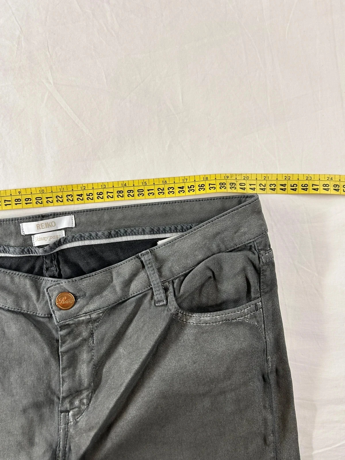 Calça jeans skinny pant reiko cinza vintage – photo 6